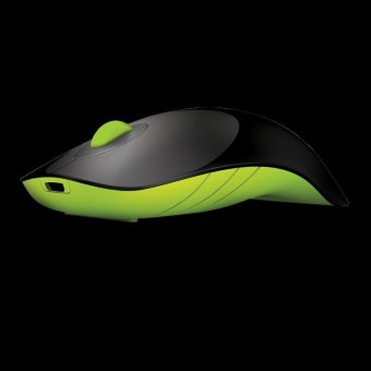 PowerLogic Air Shark Wireless Mouse (Black/Green)