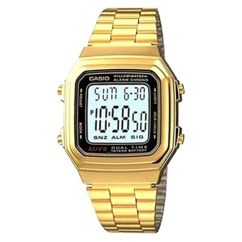 Casio Super Vintage Mens Gold Stainless Steel Watch A178WGA-1A