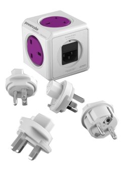 Allocacoc Powercube Dual USB with Travel Adapter (Purple) - (EXPORT) Allocacoc Powercube Dual USB with Travel Adapter (Purple) - (EXPORT)