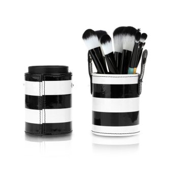 SCLM Professional Makeup Cosmetic Brush Kit Makeup Tool with Cup Leather Holder Case 10 Piece Set (EXPORT)