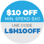 $10 off min spend $60