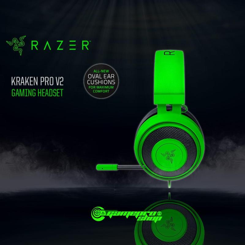 Razer Kraken Pro V2 Gaming Headset Green Oval Ear Cushions It Show Promo Singapore