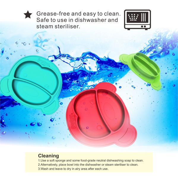 Puku Silicone Suction Plate With Spoon And Fork Set puku silicone suction plate with spoon and fork set