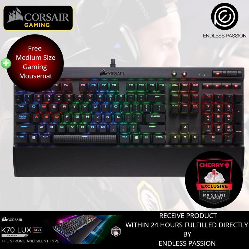 CORSAIR K70 LUX RGB Mechanical Gaming Keyboard - Cherry MX Silent Singapore