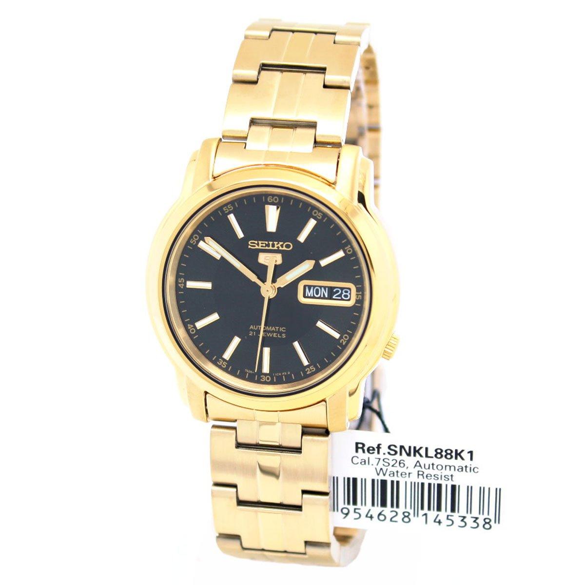 Seiko Watch 5 Automatic Gold Stainless-Steel Case Stainless-Steel Bracelet Mens SNKL88K1