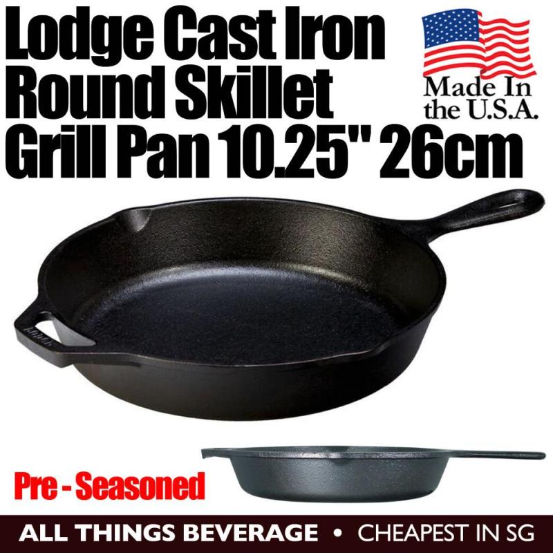 Lodge Cast Iron Round Skillet Grill Pan Pre seasoned 10.25 26cm Made in USA Singapore