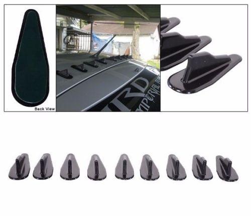 Universal EVO-Style PP Roof Shark Fins Spoiler Wing Kit Vortex Generator
