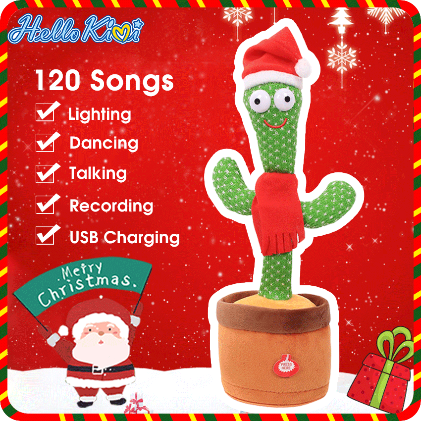 HelloKimi Đồ chơi xương rồng nhảy múa uốn lượn Dancing Cactus 120 bài hát phát ra âm thanh vui nhộn biết nhại tiếng thumbnail