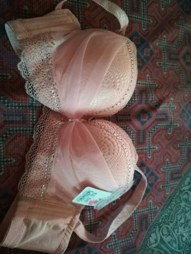 Women Imported Double Foam Fancy Bridle Cup Bra Pink Undergarments for woman