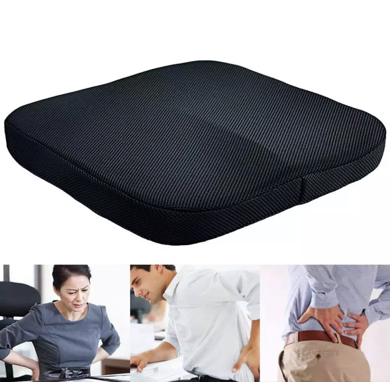 [SG INSTOCK] Seat Cushion Memory Foam Orthopedic Pressure Relief Car Home Soft Office Chair Pad Wheelchair for Tailbone Sciatica Back Pain Relief