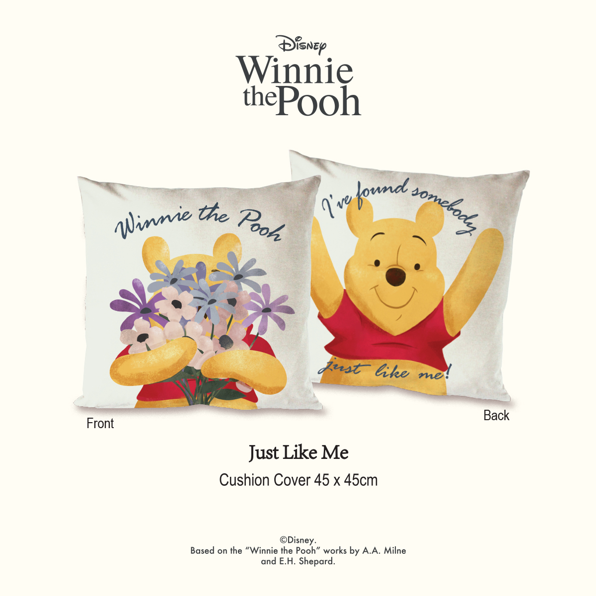 Disney Winnie The Pooh Cushion Cover 45X45cm Just Like Me