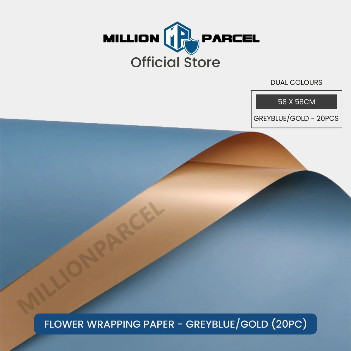 MillionParcel Flower Wrapping Paper | Dual Colour & Metallic Series | Gift Box Bouquet Wrap | DIY Valentines Day