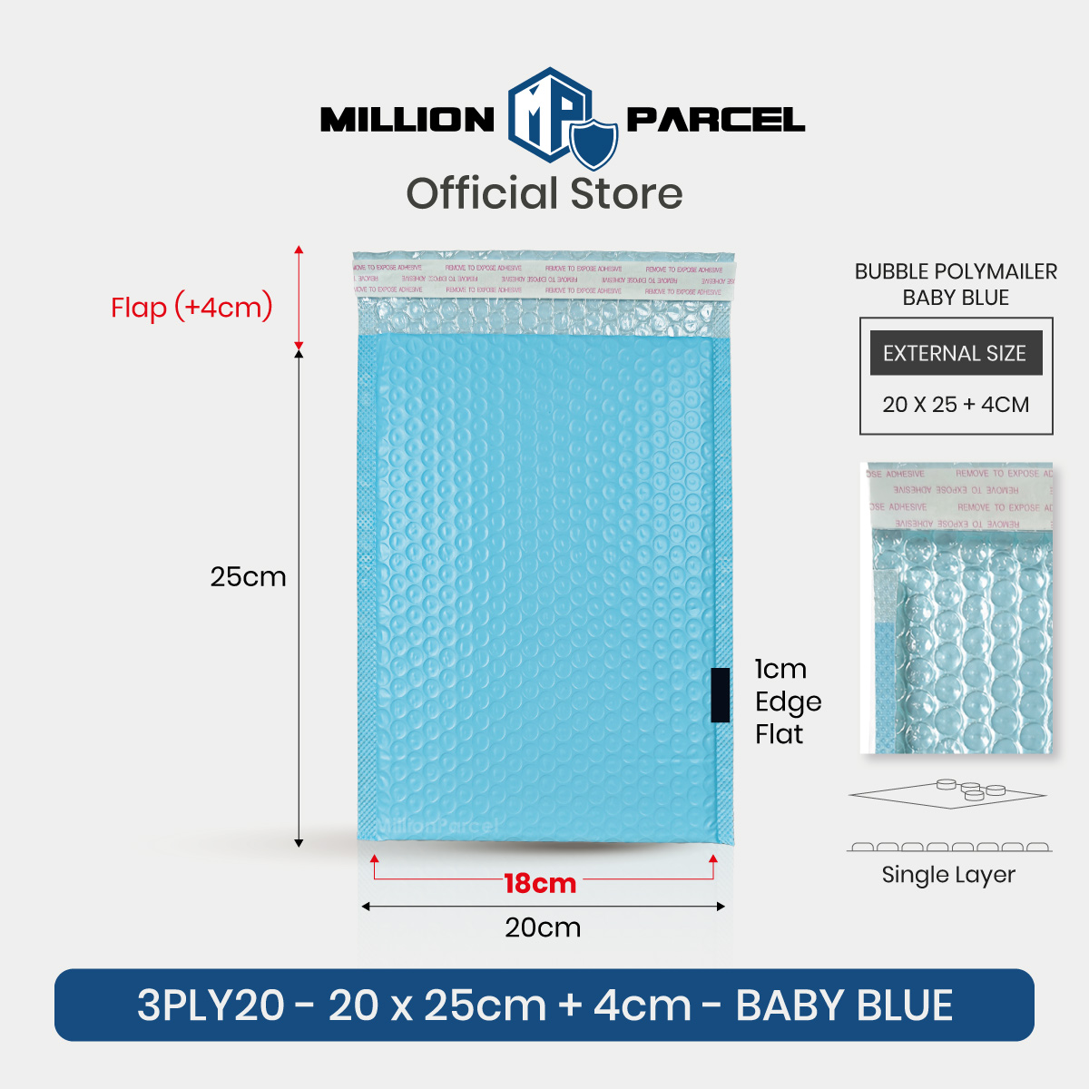 MillionParcel Bubble Polymailer Bag | Polymailer with Bubble Wrap | Bubble Mailer | Bubble Envelope | Bubble Bag