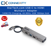 Startech.Com USB-C to HDMI Multiport Adapter with 140W PD Charging 4K 60Hz USB 10Gbps Hub Type-C Mini Dock USB Hub Startech.Com Startech Industrial Usb Hub USB C Docking Staion USB C Hub PD 140W USB C USB C Hub 5 In 1 USB C Hub With HDMI