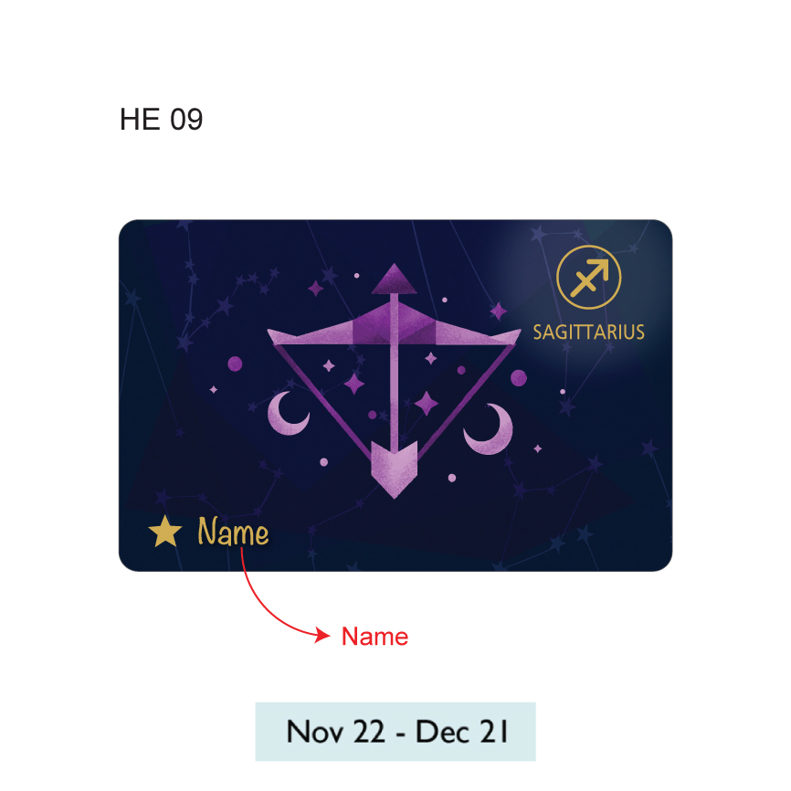 Personalised Ezlink Card Cute Horoscope Style perfect Customisable as gifts