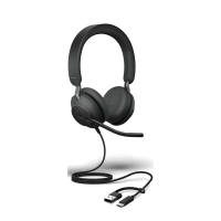 Jabra Evolve2 40 SE MS Stereo - Professional corded headset with exceptional audio outstanding noise isolation and superior comfort