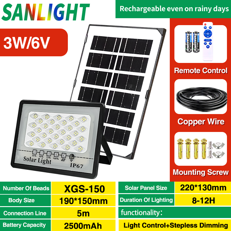 LED Solar Street Light XGS Solar Flood Light Solar Spotlight 300 Indoor Outdoor Solar Light Garden Waterproof