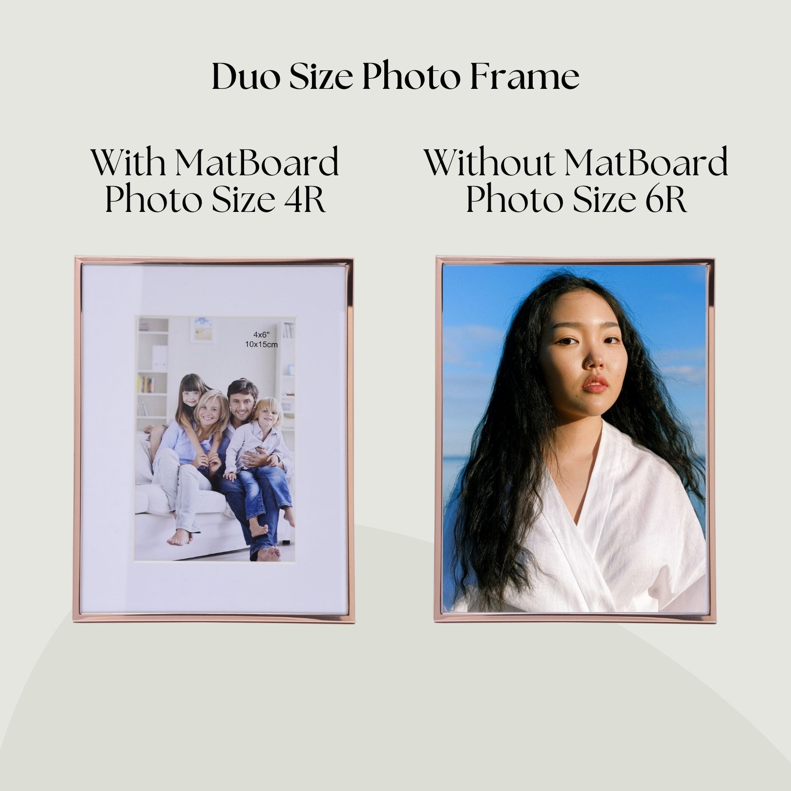 [NEW] Rose Gold Aluminium Frame | Minimalistic Duo Size Design | Local Stock | Available in 4R/5R/6R/8R