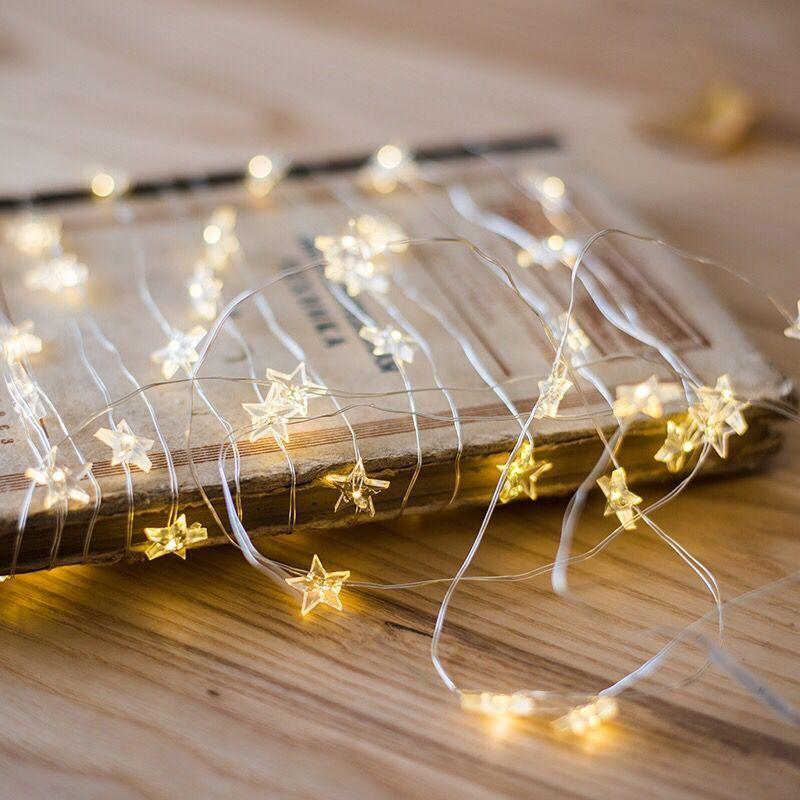 3m Star Lights Warm white for Decoration Wedding Led Copper Wire String Lights Battery Operate Twinkle Light New Year Decor fairy lights