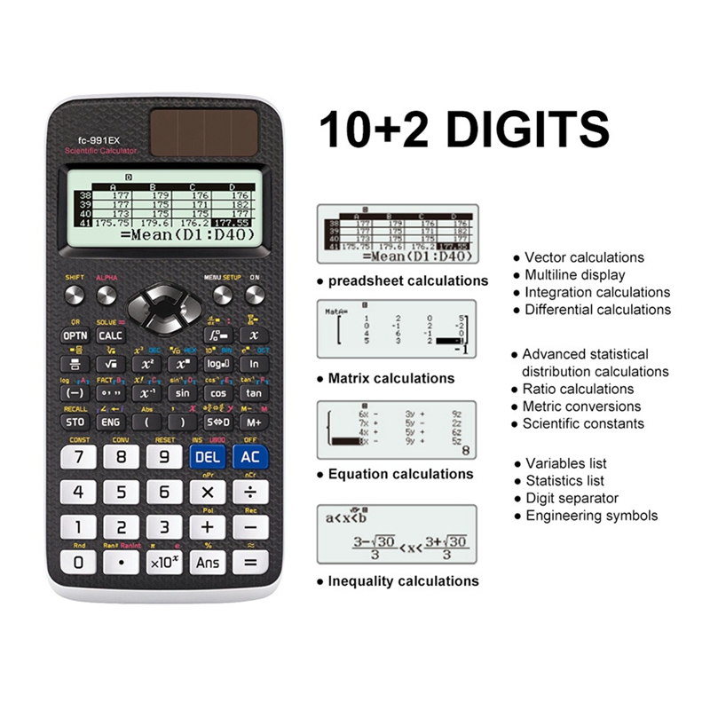 【Yongyiw】FX-991EX Scientific Calculator 552 Functions Functional Calculator for School Students and Teachers