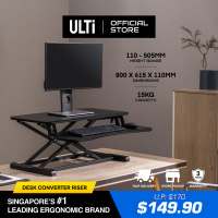 ULTi Desk Converter Riser Standing Desk Height Adjustable Sit-Stand w Monitor & Laptop Keyboard Tray & Tablet Holder