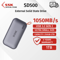 SSK SD500 Portable External SSD 1050MB/s USB3.2 Gen2 10Gbps External Solid State Drive (250GB-2TB)