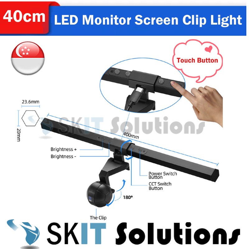 26cm / 40cm Adjustable LED Laptop Monitor Smart Screen Clip Hanging Light USB Desktop e-Reading Table Lamp Bar Dimmable Eye Protect No Glare USB Powered Clip On with Remote Control Adjustable Light brightness Choice of White / Neutral / Warm Light
