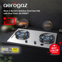 Aerogaz AZ-290SFT : 2 Burners Stainless Steel Gas Hob with Dual Timer