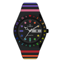 Q Timex Rainbow 36mm Stainless Steel Expansion Band Watch - Black (TW2V65900)