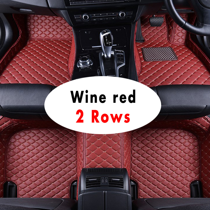 RHD Leather Car Floor Mat for Hyundai Santa Fe 2019 2020 6 Seater 7 Seater Fully Enclosed Custom Waterproof Car Carpets Rugs Foot Pads Car Interior Accessories Car Styling