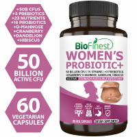 Biofinest Probiotic 50 Billion CFU Enzyme Supplement - 12 Probiotics Strains with 3 Organic Prebiotics - Stomach Acid & Bile Resistant - Slimming Diet Gut Digestion Eczema Detox Gas Bloating Constipation Relief - Acidophilus For Men Women (60 veg. caps)