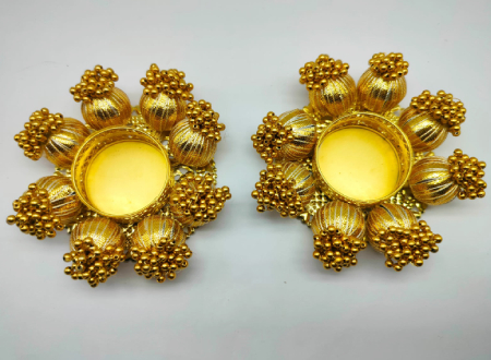 Traditional Handmade Diwali Diya Round Tealight Candle Holder For Diwali Gift | Pooja and Festive Décor (Pack Of 1 pc)