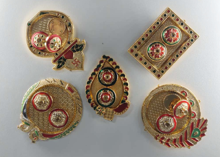 Haldi Kumkum Box Set | Roli Chawal Box for Wedding Rakhi and Pooja Use (Pack of 1 pc)
