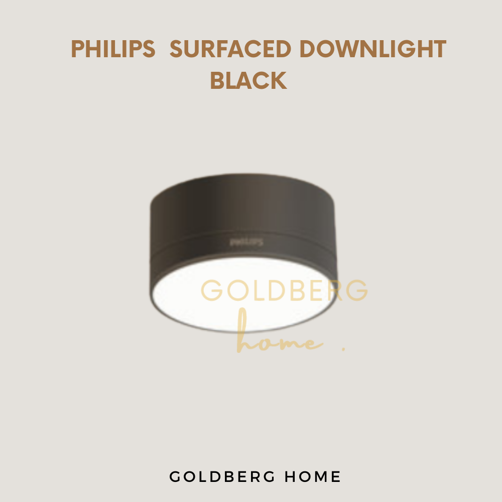 Philips Nordic 9W Downlight Black White - Surfaced Down light- Corridor Living Room | Goldberg Home