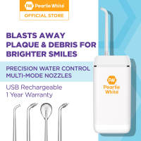 Pearlie White Portable Water Flosser - Compact Portable Waterproof Rechargeable Stain & Plaque Remover