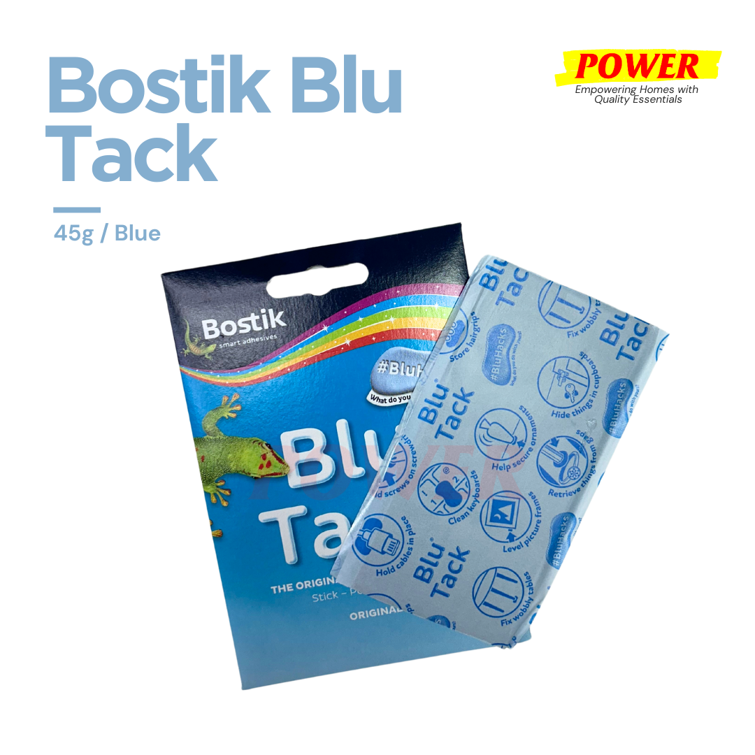 Bostik Blue White BluTack Reusable Wall Adhesive Removable Moldable Glue (Blue /White) 45g