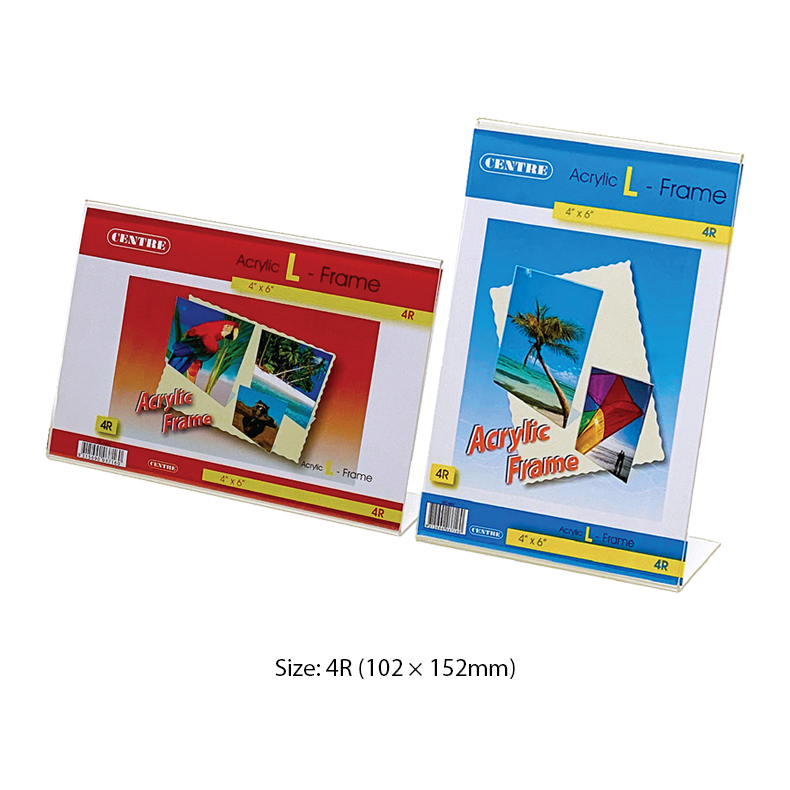 [SG Stock] Transparent L-Shaped Acrylic Stand | Photo Frame | Menu Display | Sign Board | A4 Size | 3R - S8R