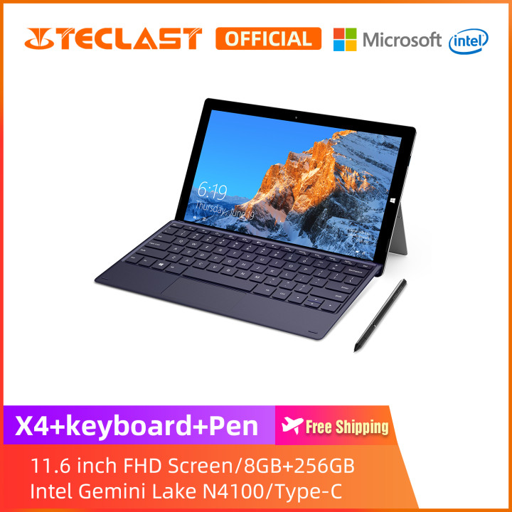 【Teclast Official】X4 2 in 1 Laptop/11.6 inch FHD Screen/Windows 10/Intel Gemini Lake N4100 CPU/8GB+256GB SSD/Dual Band WIFI/Docking Keyboard