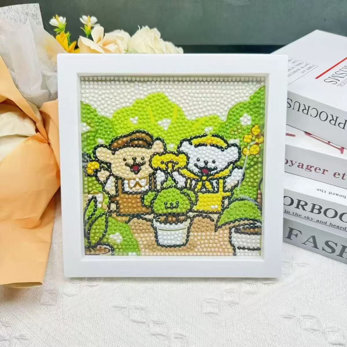 [SG Stock] Kids DIY Diamond Painting Kit With Frame Cute Cartoon Handmade Mosaic Craft Gift for Children