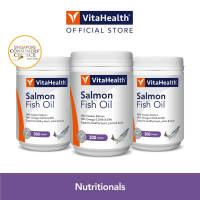 VitaHealth Salmon Fish Oil [EXP 10-2027/01-2029] - Omega-3 Eyes BrainJoints & Cholesterol Level Halal