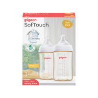 PIGEON SOFTOUCH BPP NURSING BOTTLE PPSU 240ML TWIN PACK LOGO