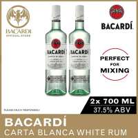 [Bundle of 2] BACARDI Carta Blanca Superior White Rum - 700ml / 70cl 37.5% ABV x2- Gluten Free Spirit Aged in American White Oak Barrels
