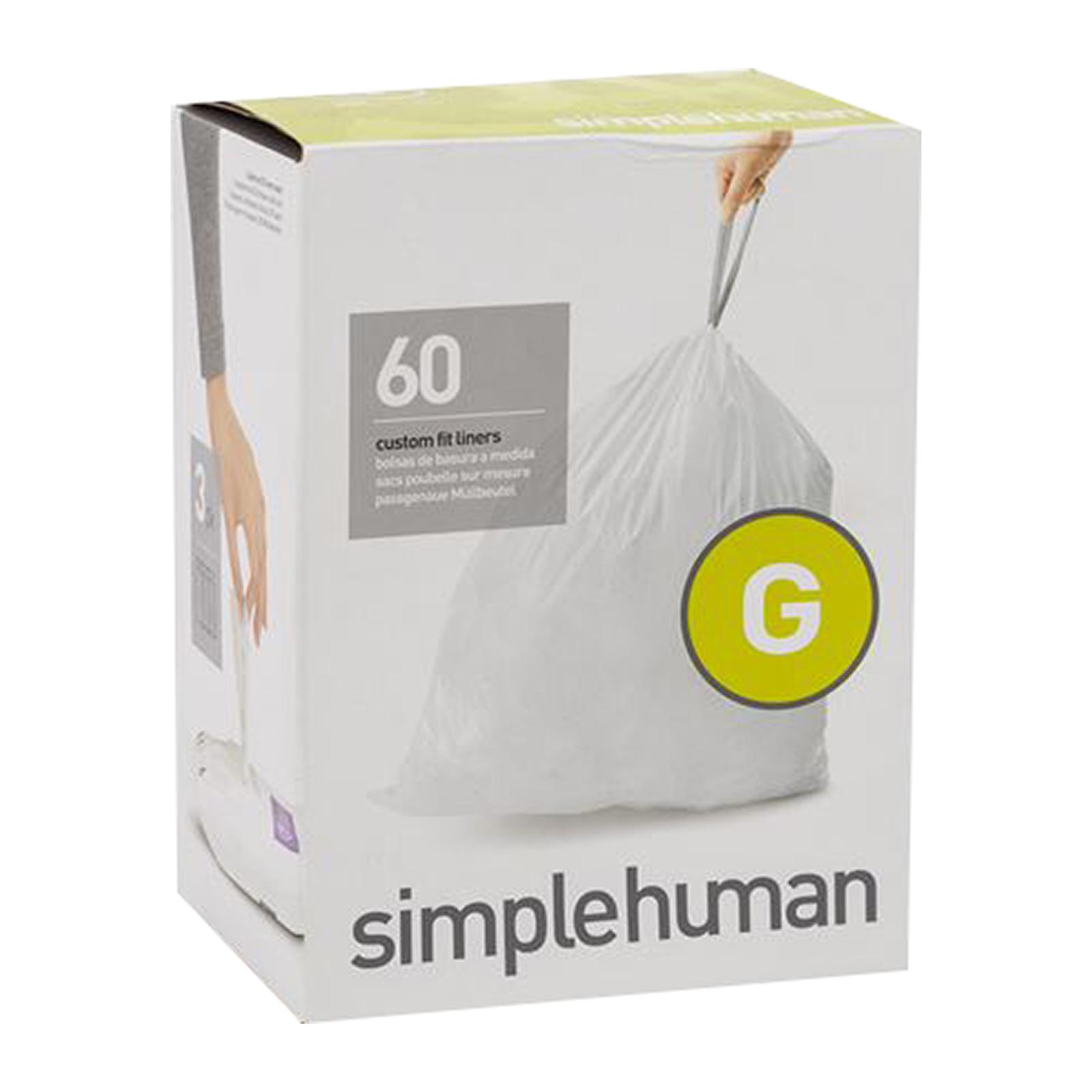 Simplehuman Code G Custom Fit Drawstring Trash Bags 30 Litters (60
