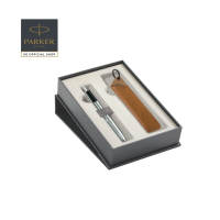 Parker Gift Set Sonnet Stainless CT Fountain Pen with Leather Pen Sleeve Ring