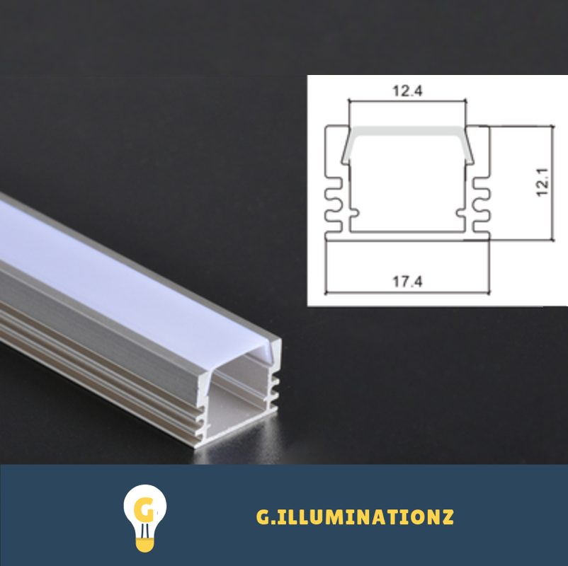 1M Aluminium Liner Channel Holder / Casing for LED Strip for Wardrobe / Cove Lighting / Shelf Lighting