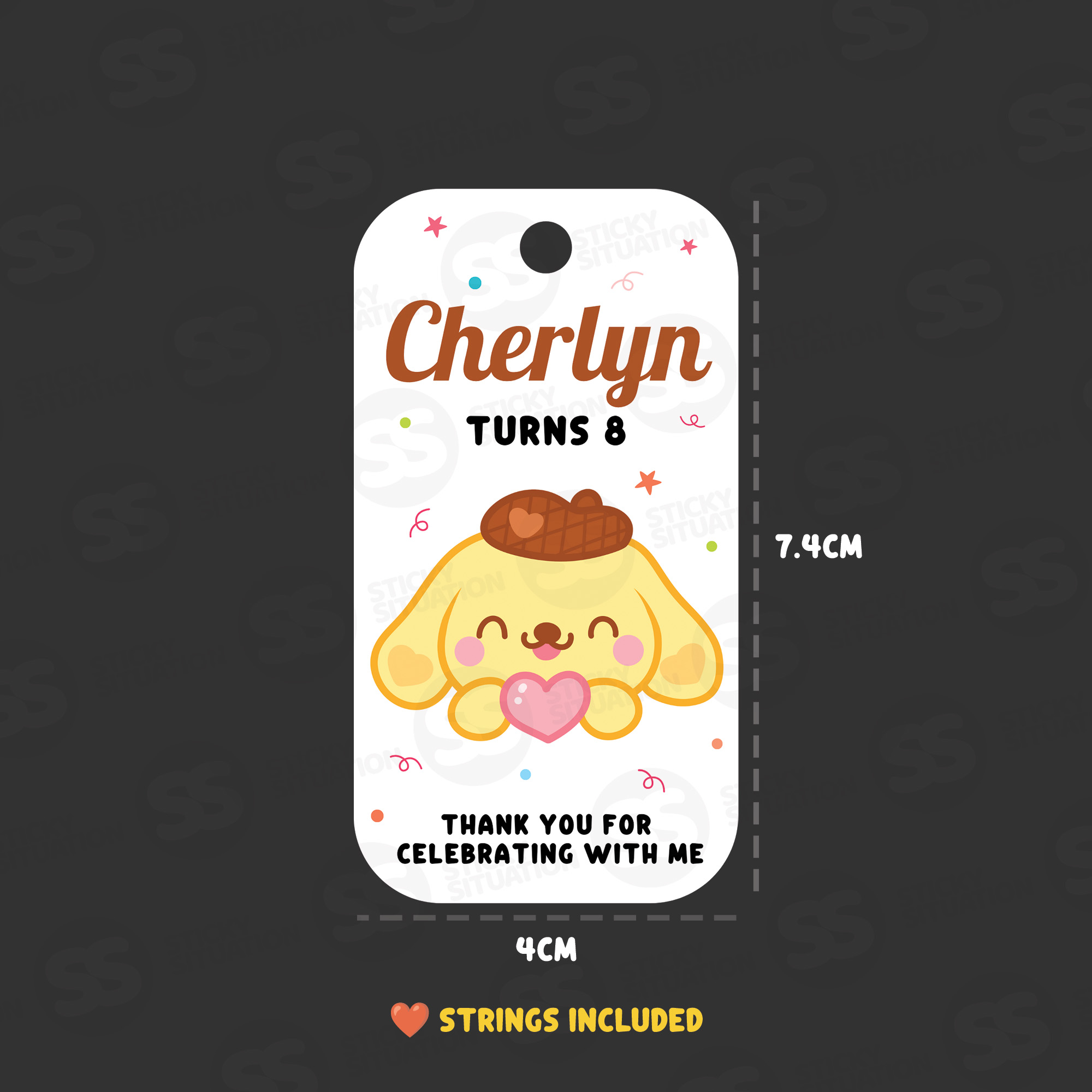 Sanrio Birthday Gift Tags Personalized | Kids Party Favors | Custom Name Labels (Kuromi My Melody Cinnamoroll)