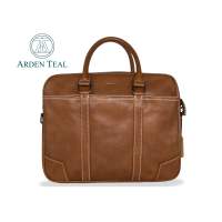 ARDEN TEAL Pedrera Chestnut Leather Messenger Bag