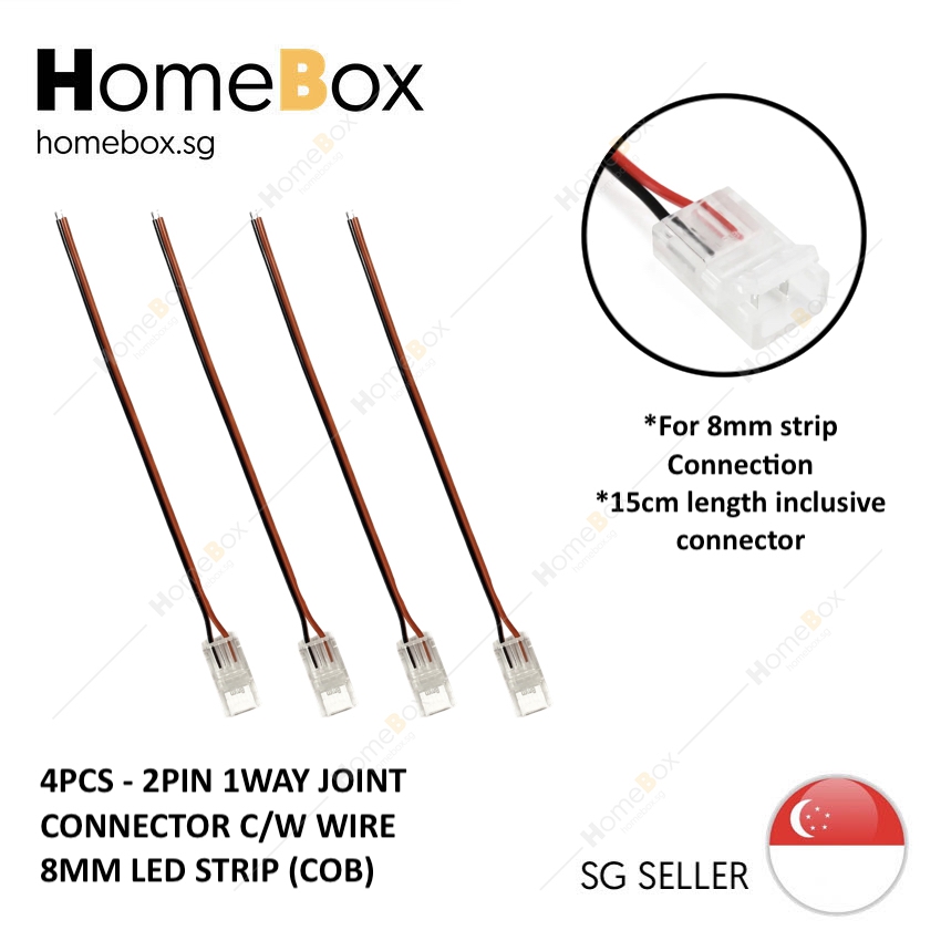 HomeBox 🇸🇬 LED Strip Accessories LED Strip Connector Clip Organizer 4 Pin Solderless Connector RGB 2835 5050 COB