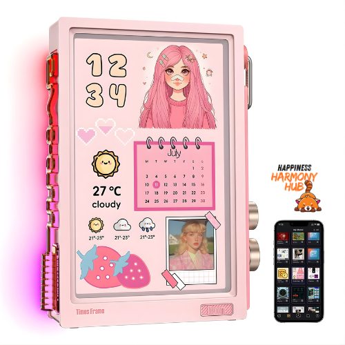 Divoom Digital Picture Frame with LED Light - Elegant Wall Art & Time Display