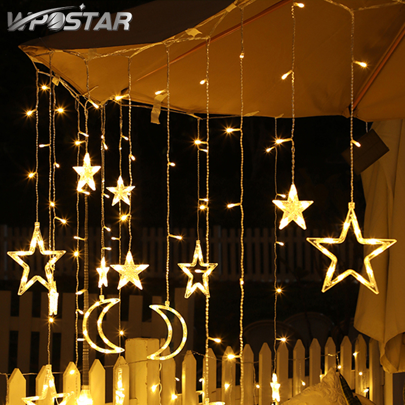 Star String Lights Led Chrismas Graland Fairy Curtain Light 3.5M Indoor Outdoor for Bedroom Home Party Wedding Decor